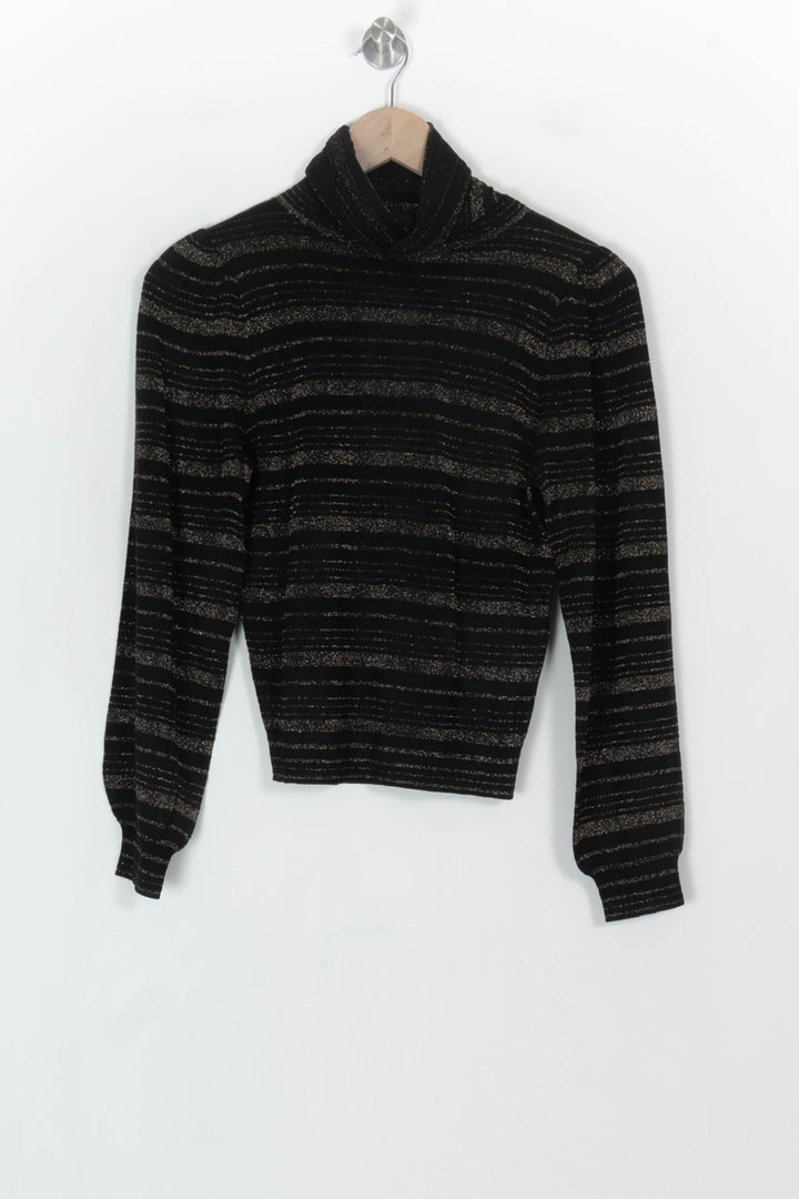 Pull Noir et Doré - Taille XS/34 de la marque Petite Mendigote | PARAD119880 - Vendu par Paradigme - Image 2