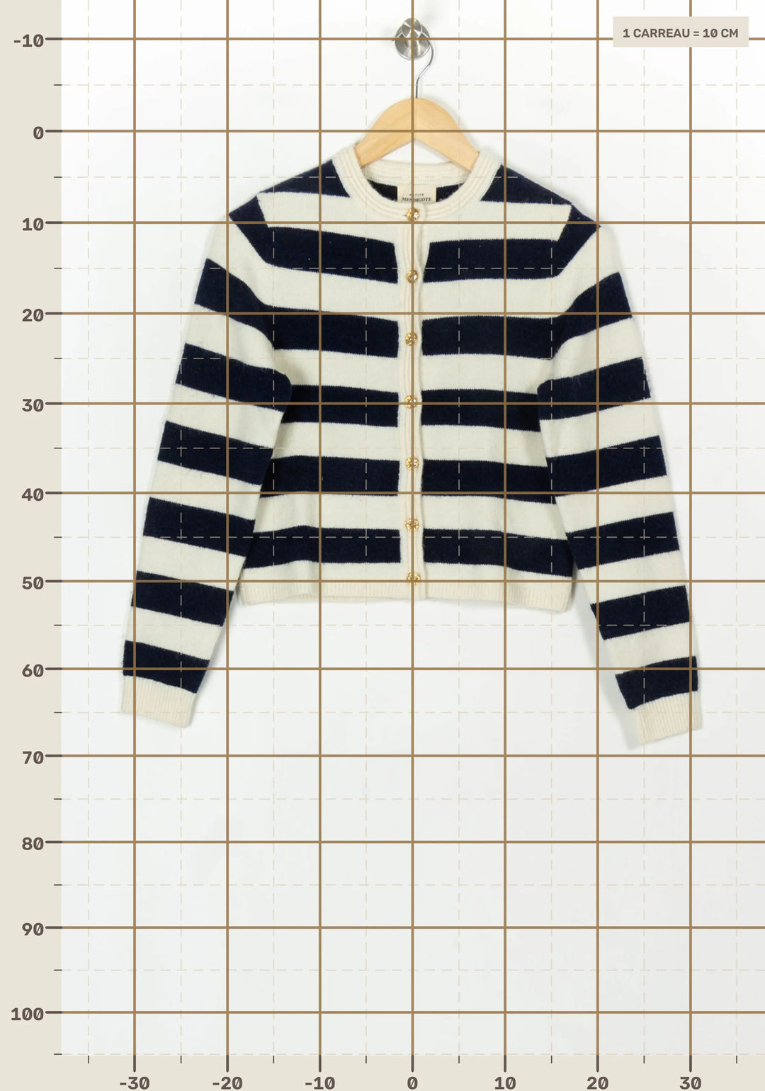 Gilet Rayé Blanc et Bleu Marine - Taille S/36 de la marque Petite Mendigote | PARAD119887 - Vendu par Paradigme - Image 4