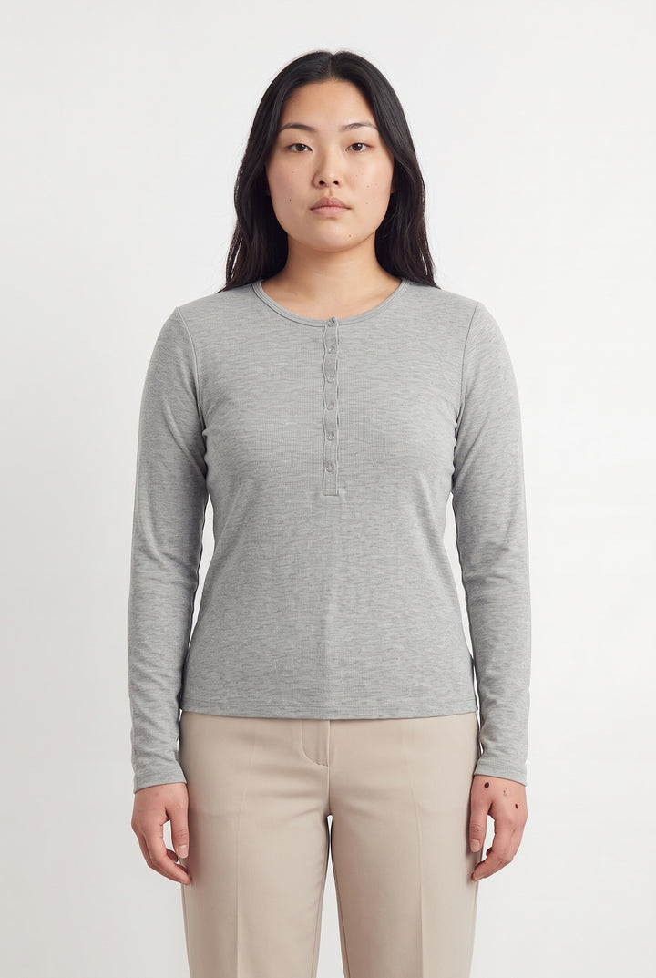 Henley Gris - Taille L/40 de la marque La Redoute Collections | PARAD119892 - Vendu par Paradigme - Image 1