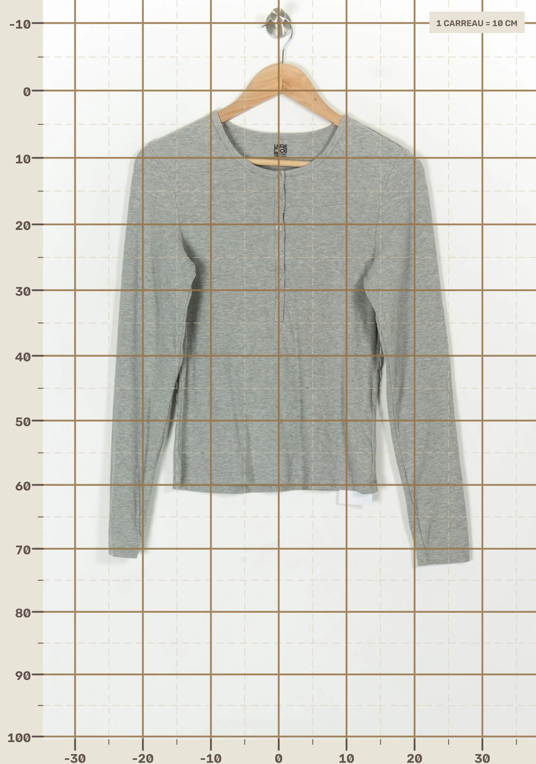Henley Gris - Taille L/40 de la marque La Redoute Collections | PARAD119892 - Vendu par Paradigme - Image 4