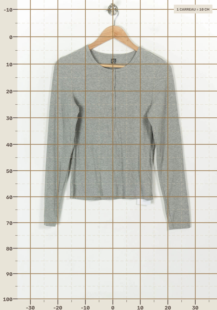 Henley Gris - Taille L/40 de la marque La Redoute Collections | PARAD119892 - Vendu par Paradigme - Image 4