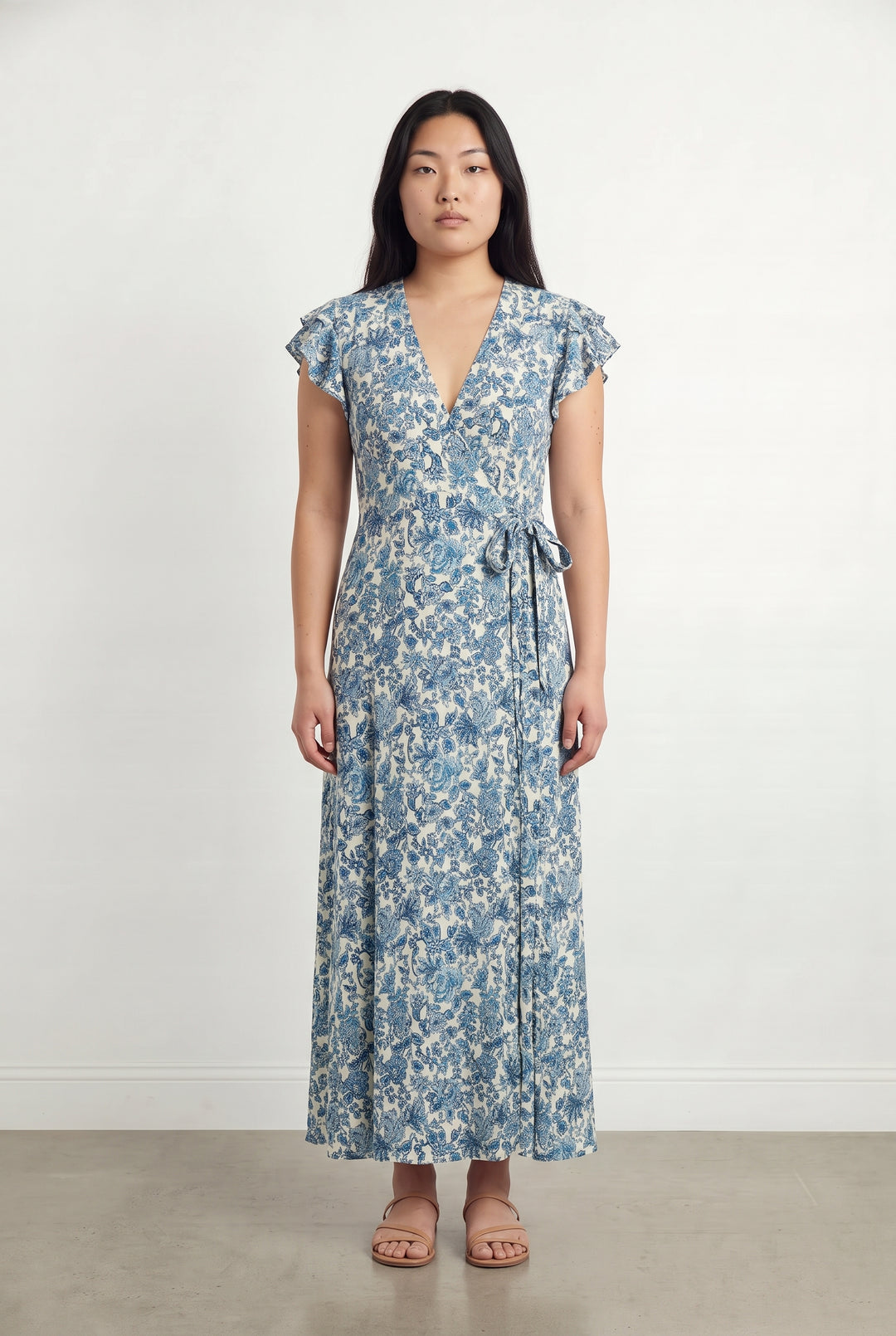 Robe Longue Bleu et Blanc - Taille L/40 de la marque Maison 123 | PARAD119893 - Vendu par Paradigme - Image 1