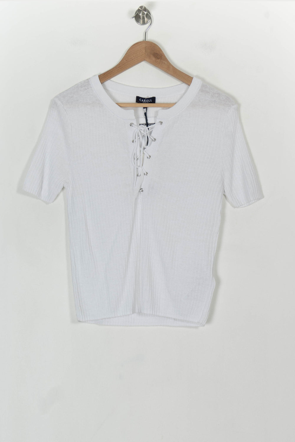 T-shirt Blanc - Taille M/38 de la marque Caroll | PARAD119896 - Vendu par Paradigme - Image 2