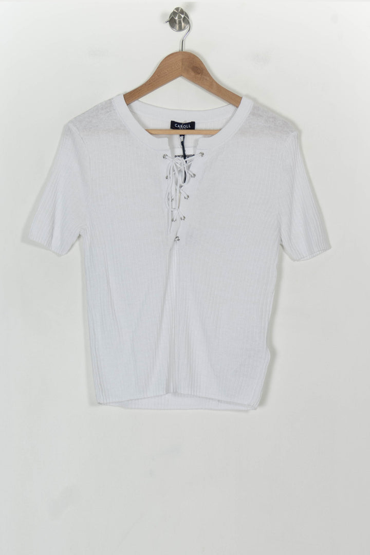 T-shirt Blanc - Taille M/38 de la marque Caroll | PARAD119896 - Vendu par Paradigme - Image 2
