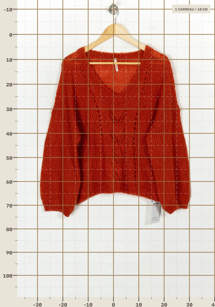 Pull Orange - Taille M/38 de la marque I.Code | PARAD119898 - Vendu par Paradigme - Image 4