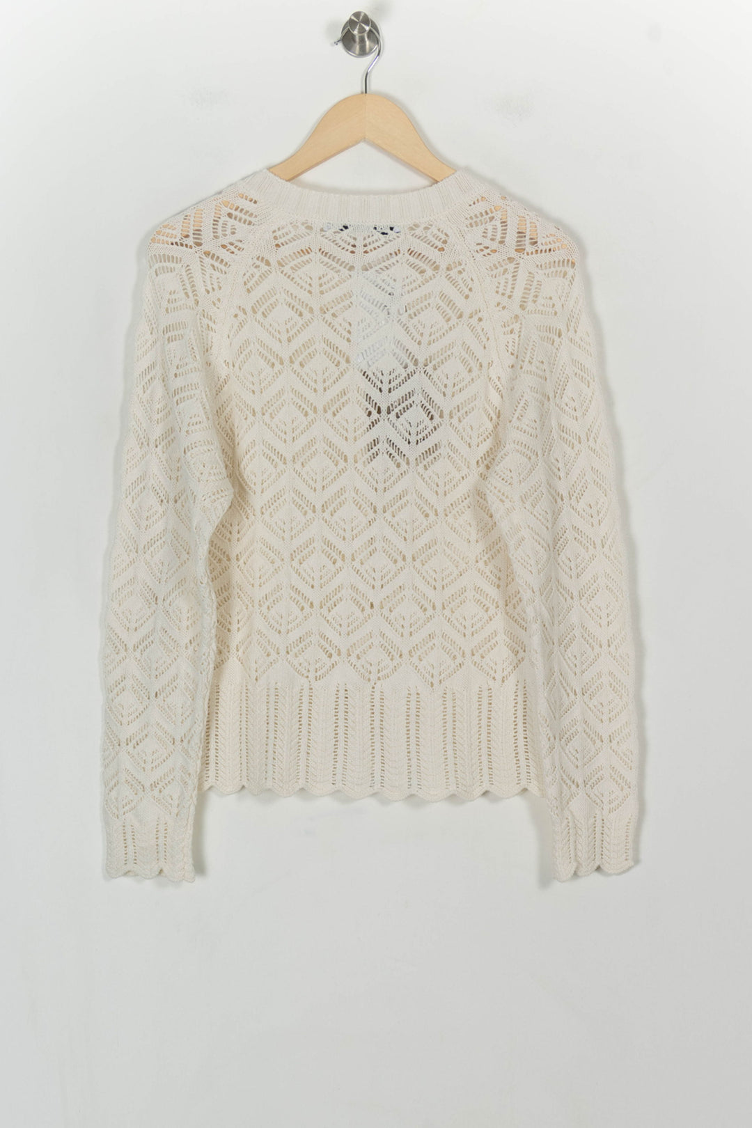 Cardigan Blanc - Taille L/40 de la marque La Fée Maraboutée | PARAD119899 - Vendu par Paradigme - Image 5