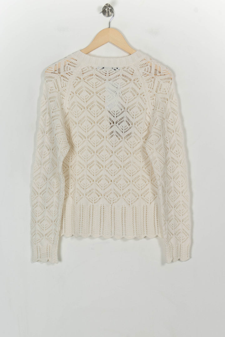 Cardigan Blanc - Taille L/40 de la marque La Fée Maraboutée | PARAD119899 - Vendu par Paradigme - Image 5