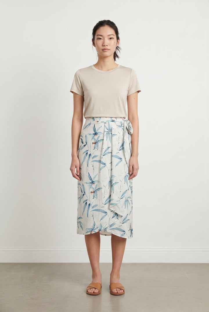 Jupe Midi Blanche et Bleue - Taille S/36 de la marque Karl Marc John | PARAD119903 - Vendu par Paradigme - Image 1