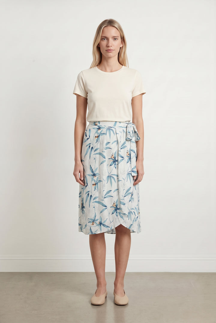 Jupe Midi Blanche et Bleue - Taille XS/34 de la marque Karl Marc John | PARAD119904 - Vendu par Paradigme - Image 1