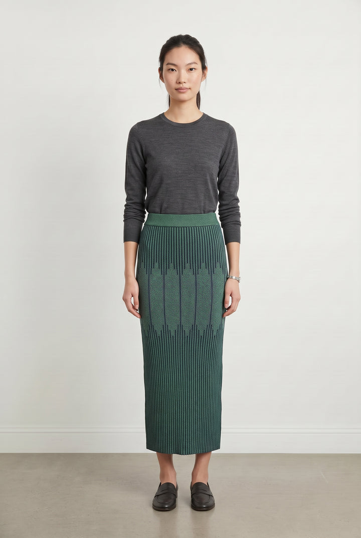 Jupe Longue Verte et Noire - Taille M/38 de la marque Bimba y Lola | PARAD119905 - Vendu par Paradigme - Image 1