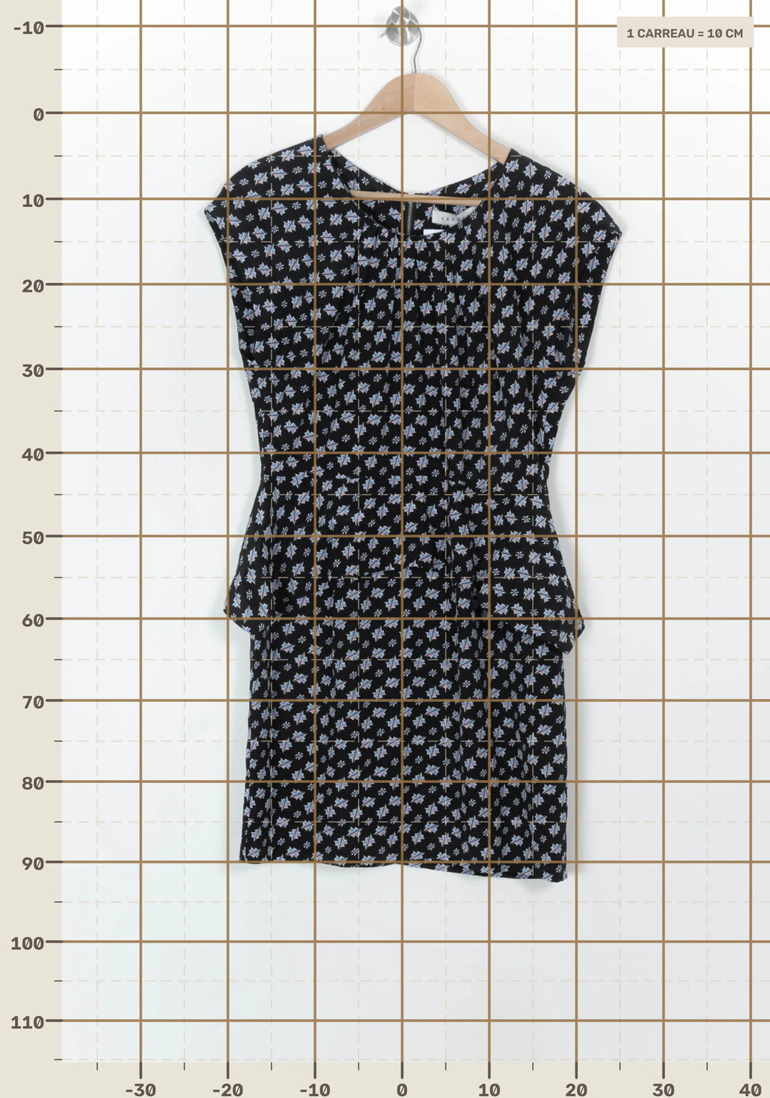 Robe Fleurie Noire et Blanche - Taille L/40 de la marque Sandro | PARAD119907 - Vendu par Paradigme - Image 4