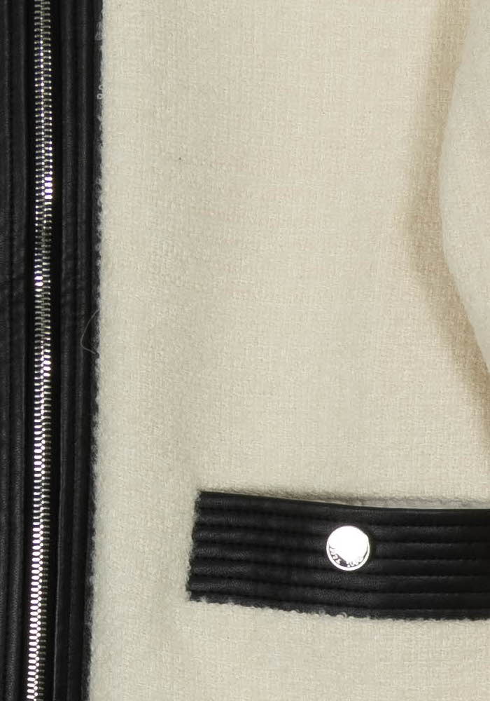 Veste en tweed blanche et noire - Taille L/40 de la marque Maje | PARAD119913 - Vendu par Paradigme - Image 3