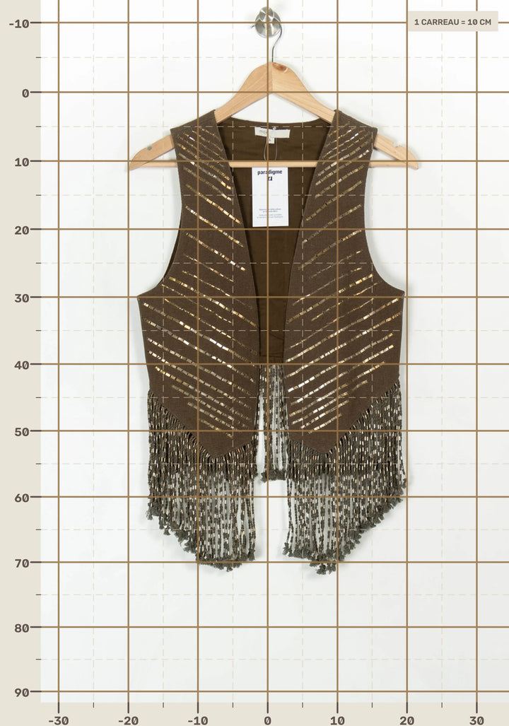 Gilet Marron et Doré - Taille L/40 de la marque Maje | PARAD119918 - Vendu par Paradigme - Image 4