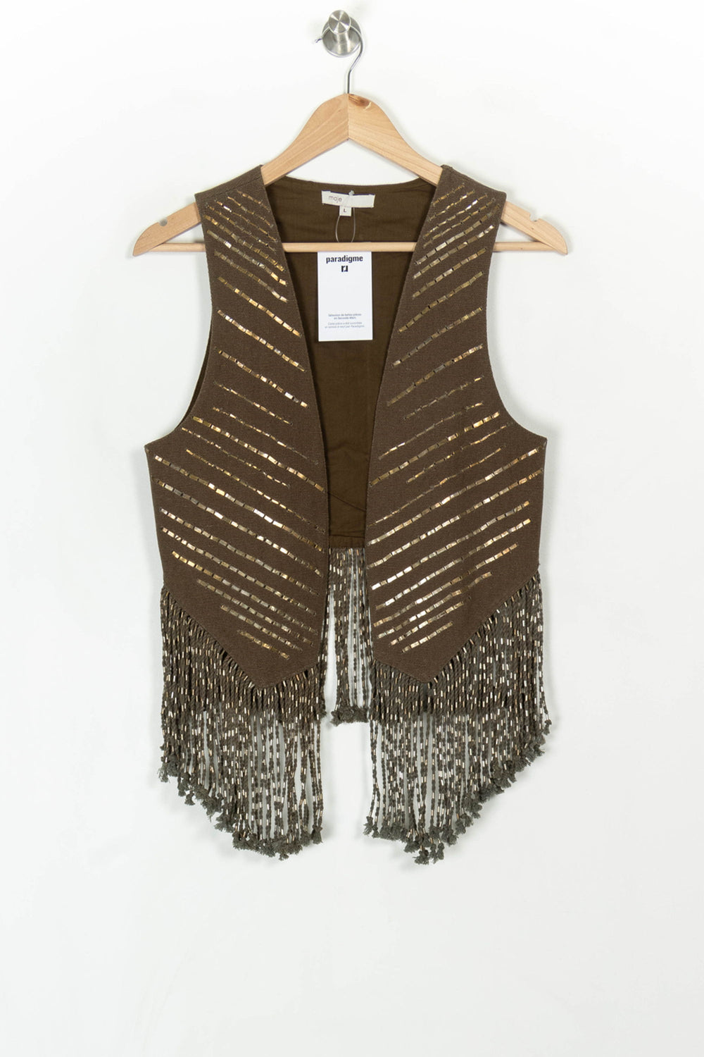 Gilet Marron et Doré - Taille L/40 de la marque Maje | PARAD119918 - Vendu par Paradigme - Image 2