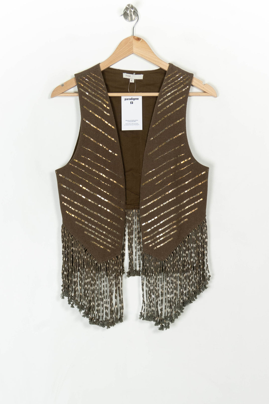 Gilet Marron et Doré - Taille L/40 de la marque Maje | PARAD119918 - Vendu par Paradigme - Image 2