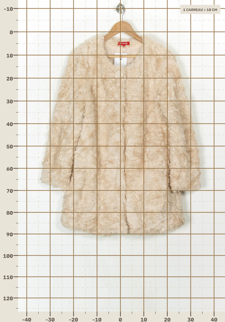 Veste En Fausse Fourrure Beige - Taille M/38 de la marque Derhy | PARAD119921 - Vendu par Paradigme - Image 4
