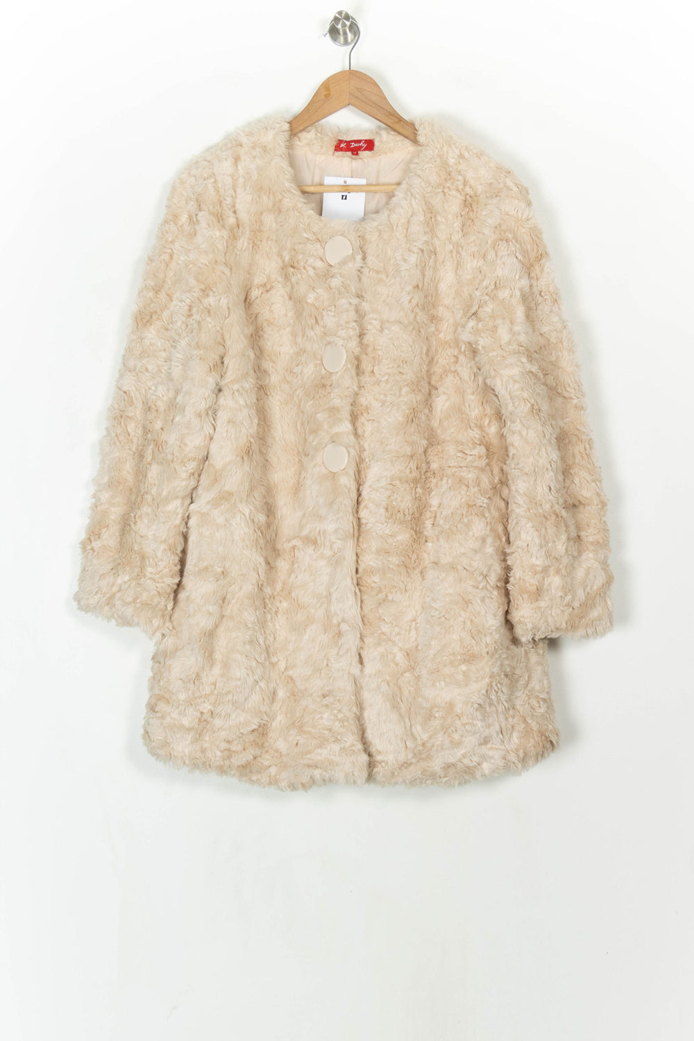 Veste En Fausse Fourrure Beige - Taille M/38 de la marque Derhy | PARAD119921 - Vendu par Paradigme - Image 2