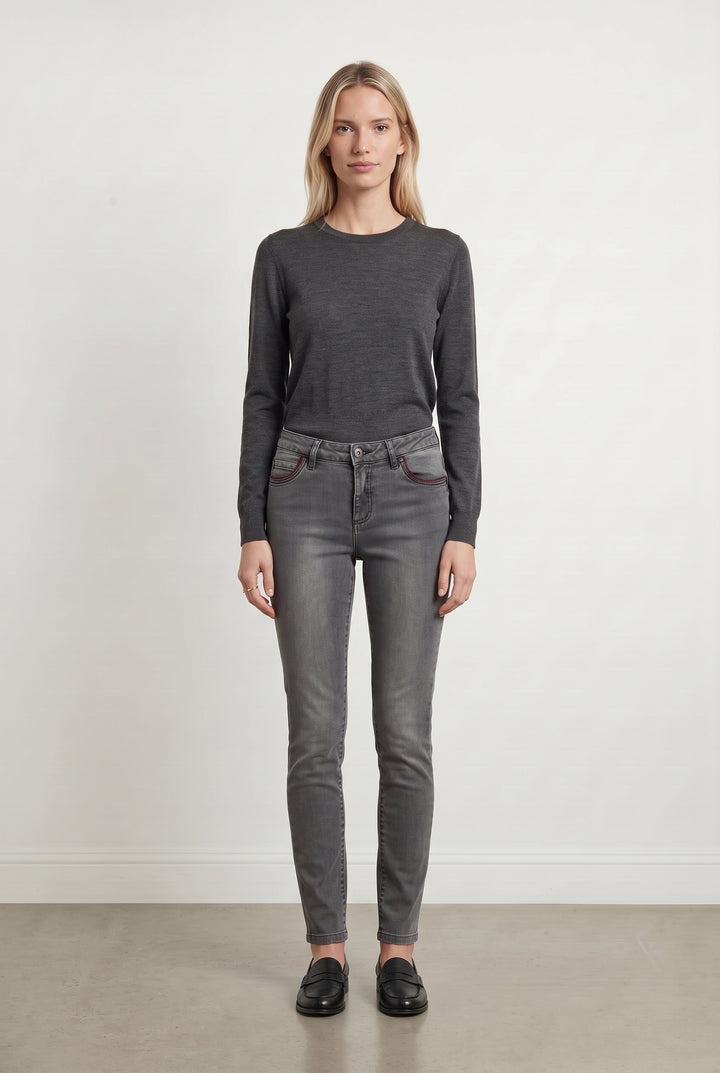 Jean Slim Gris - Taille XS/34 de la marque IKKS | PARAD119929 - Vendu par Paradigme - Image 1