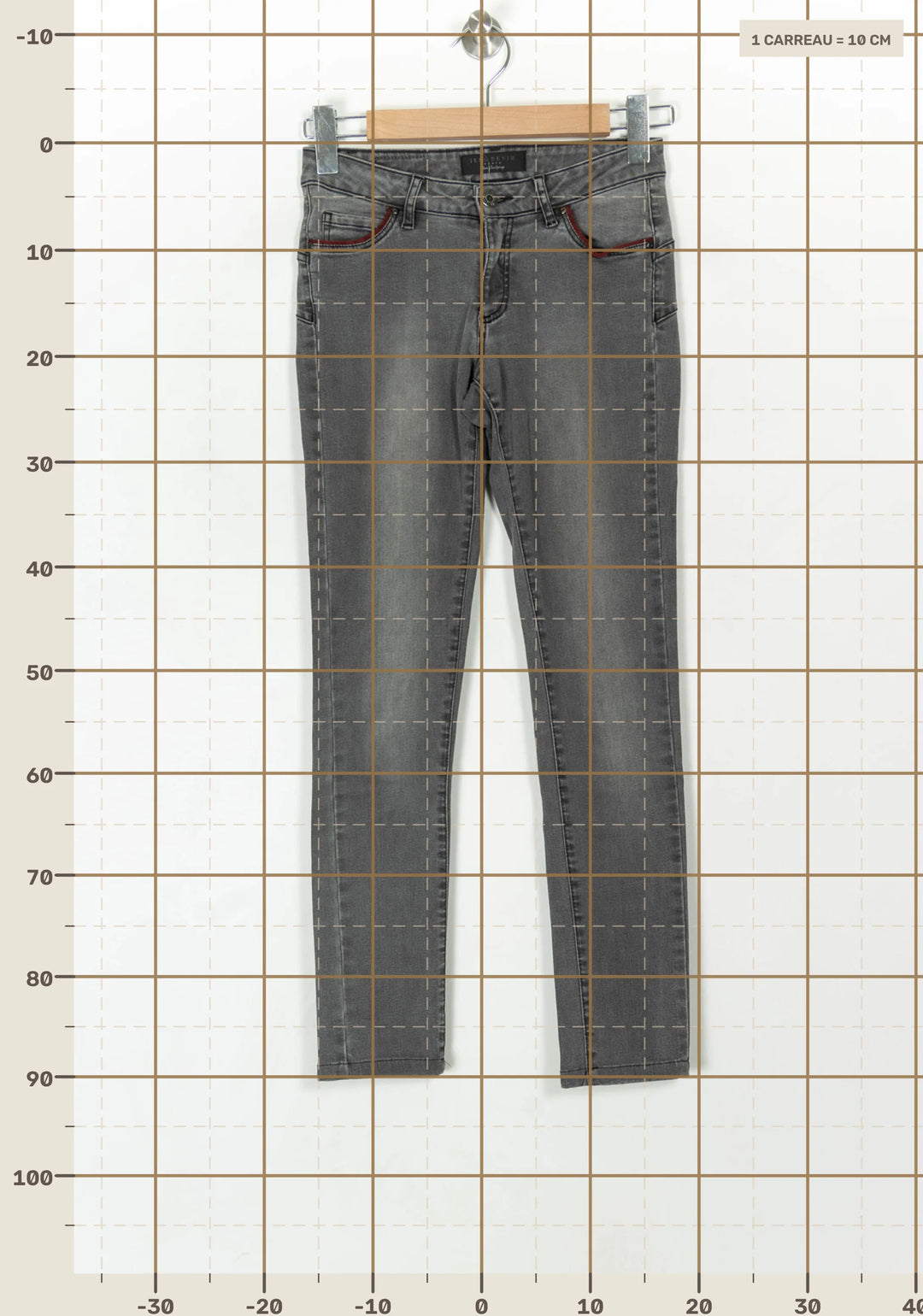 Jean Slim Gris - Taille XS/34 de la marque IKKS | PARAD119929 - Vendu par Paradigme - Image 4