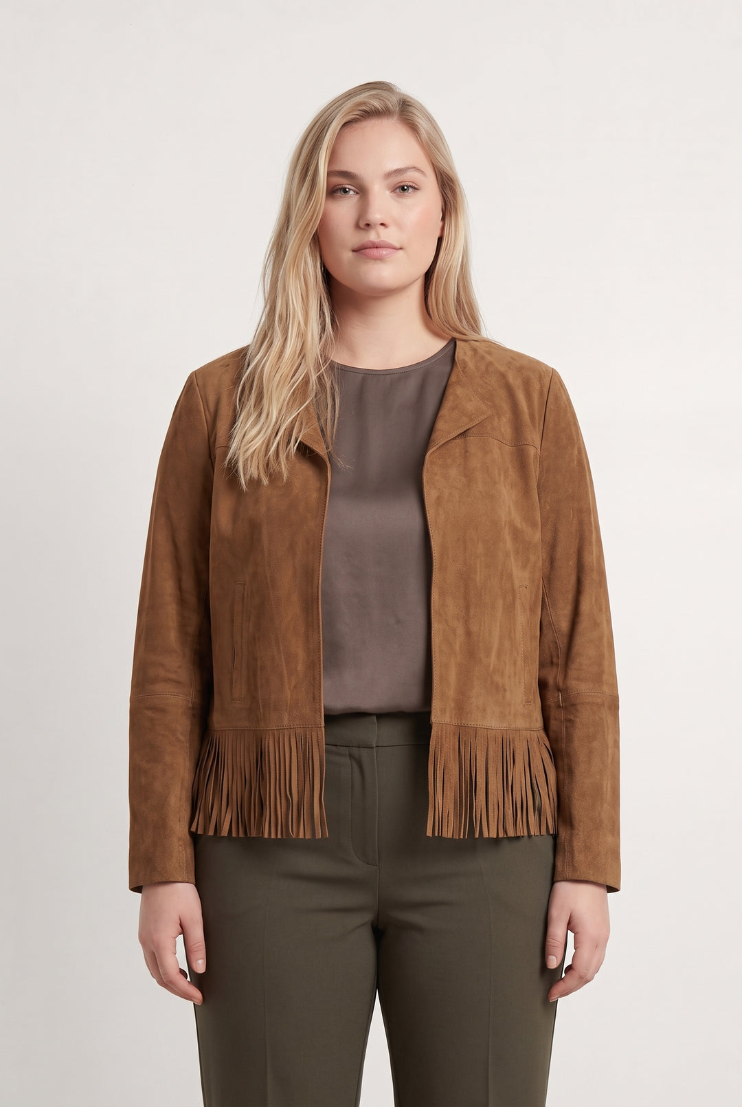 Veste à Franges Marron - Taille XL/42 de la marque Caroll | PARAD119934 - Vendu par Paradigme - Image 1