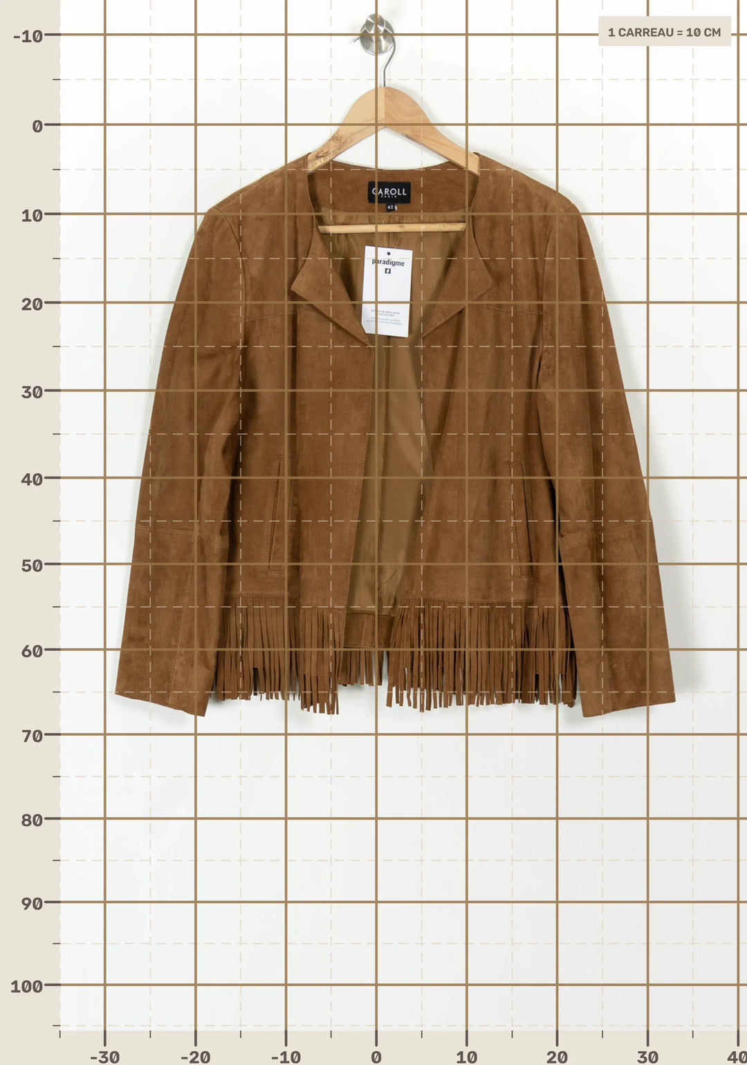 Veste à Franges Marron - Taille XL/42 de la marque Caroll | PARAD119934 - Vendu par Paradigme - Image 4