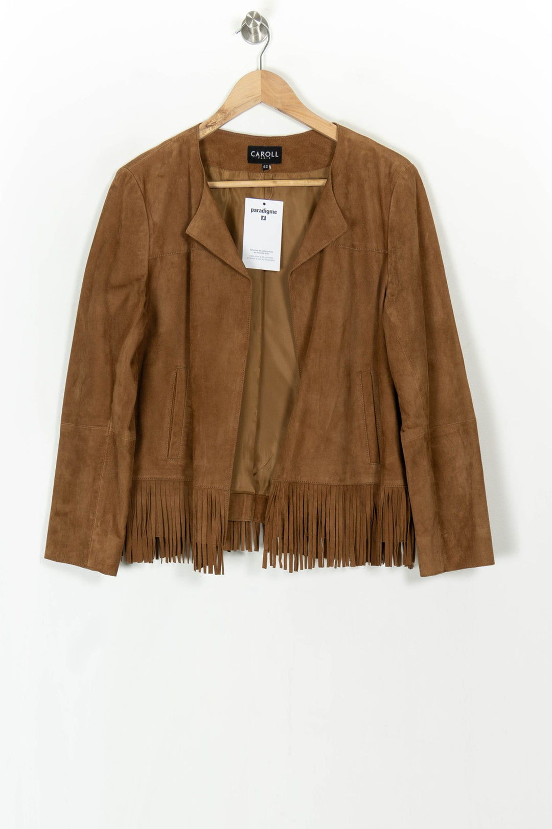 Veste à Franges Marron - Taille XL/42 de la marque Caroll | PARAD119934 - Vendu par Paradigme - Image 2