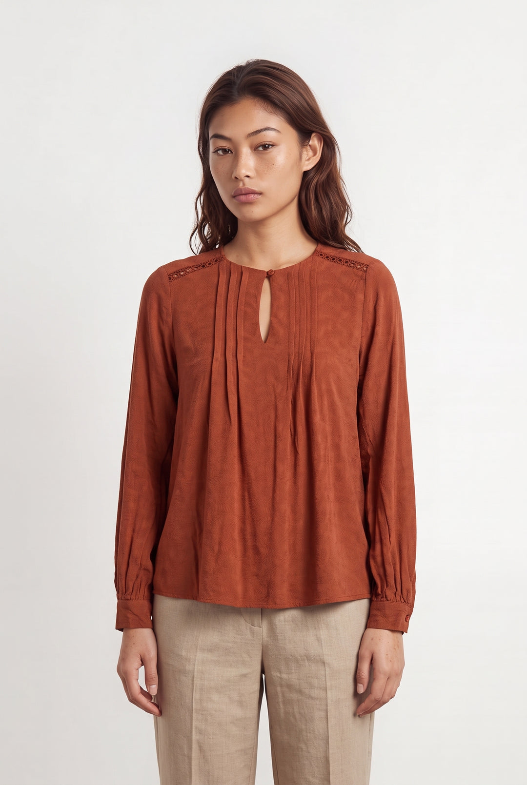 Blouse Orange - Taille S/36 de la marque La Fée Maraboutée | PARAD119936 - Vendu par Paradigme - Image 1