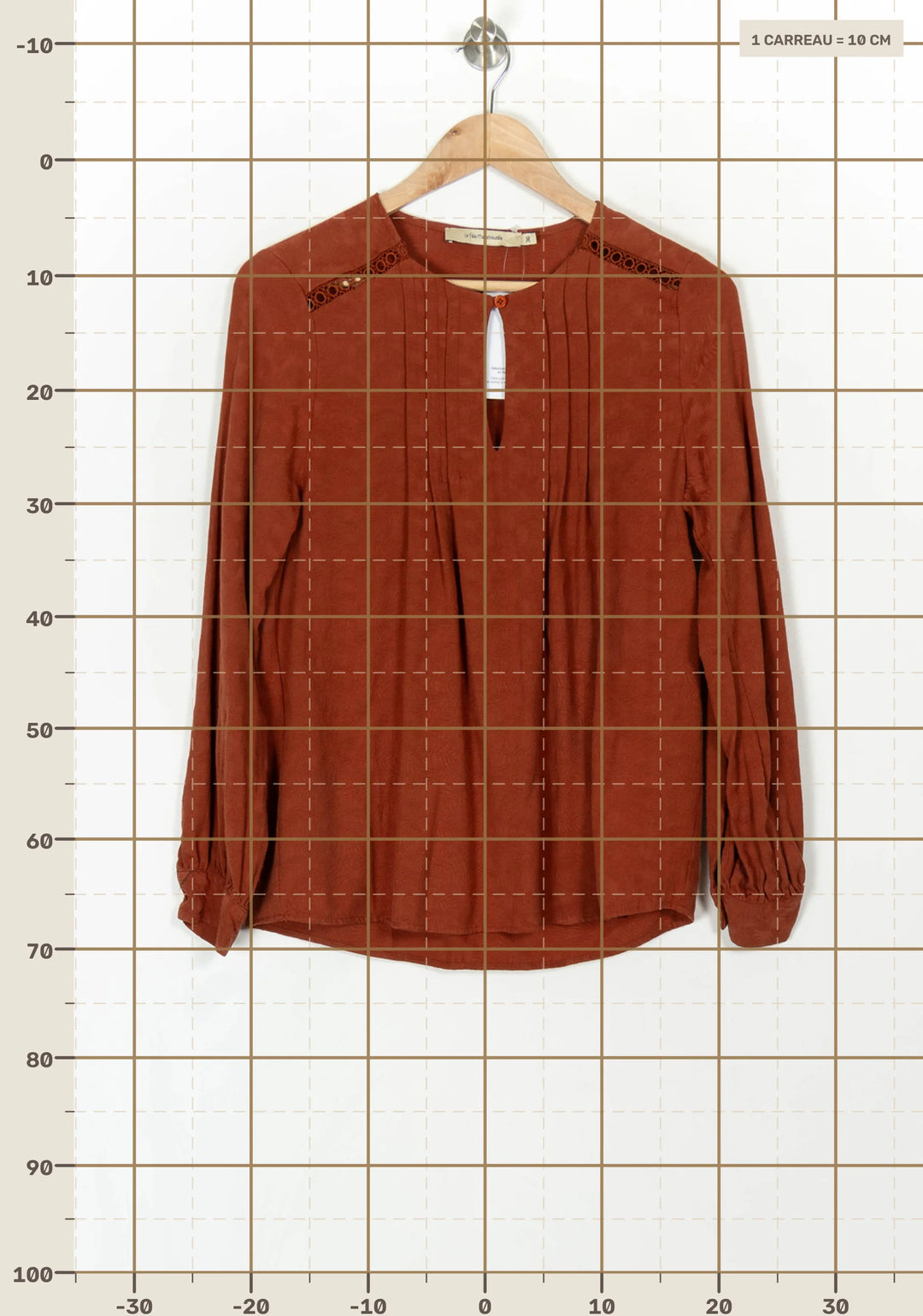 Blouse Orange - Taille S/36 de la marque La Fée Maraboutée | PARAD119936 - Vendu par Paradigme - Image 4