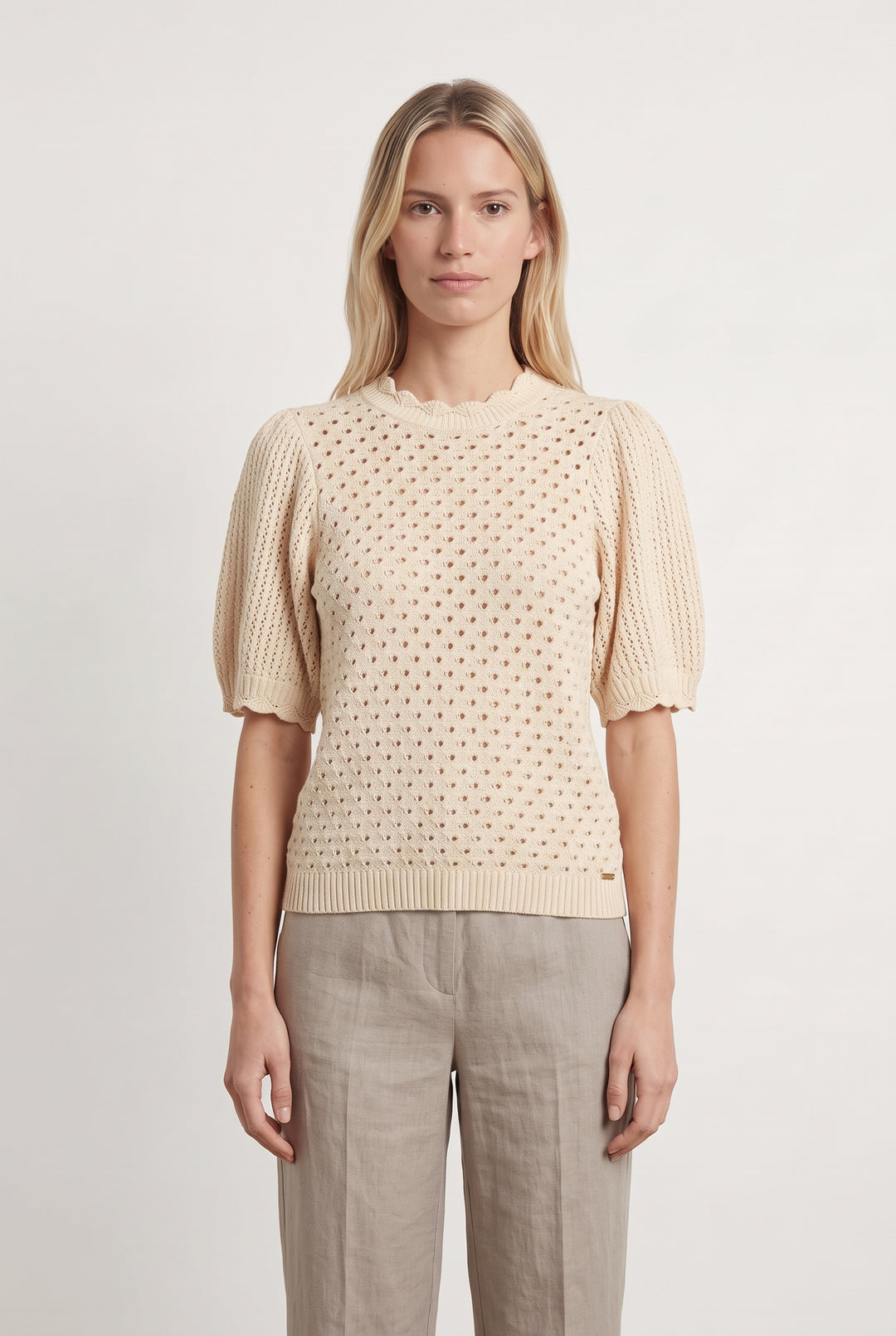 Pull Manches Courtes Beige - Taille XS/34 de la marque Des petits hauts | PARAD119939 - Vendu par Paradigme - Image 1