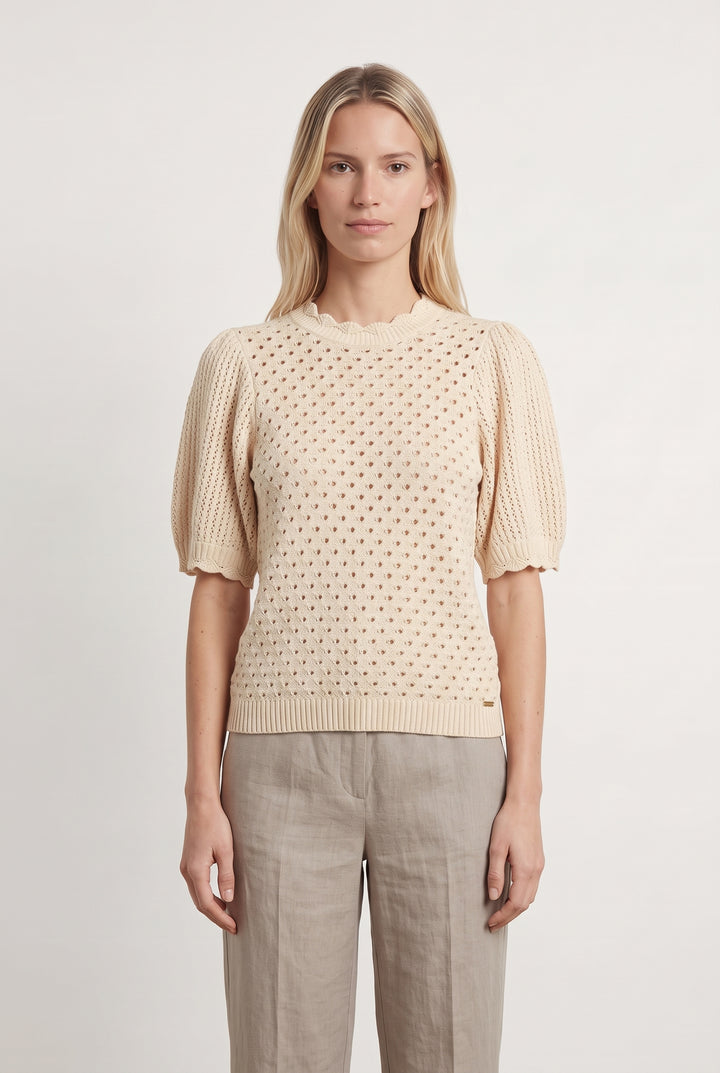 Pull Manches Courtes Beige - Taille XS/34 de la marque Des petits hauts | PARAD119939 - Vendu par Paradigme - Image 1
