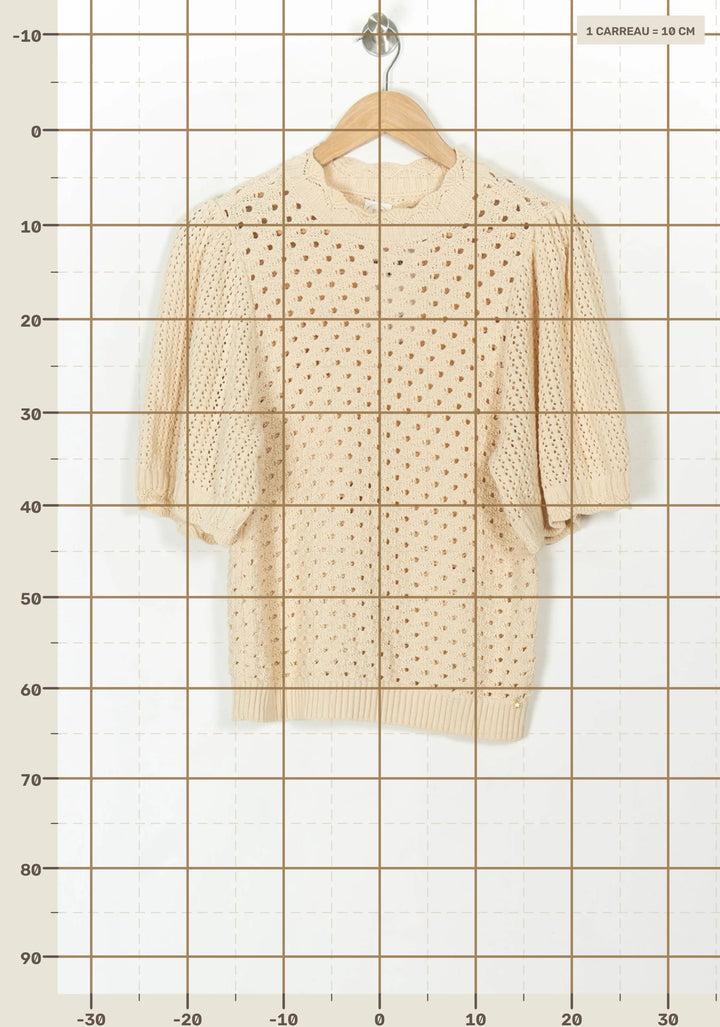 Pull Manches Courtes Beige - Taille XS/34 de la marque Des petits hauts | PARAD119939 - Vendu par Paradigme - Image 4