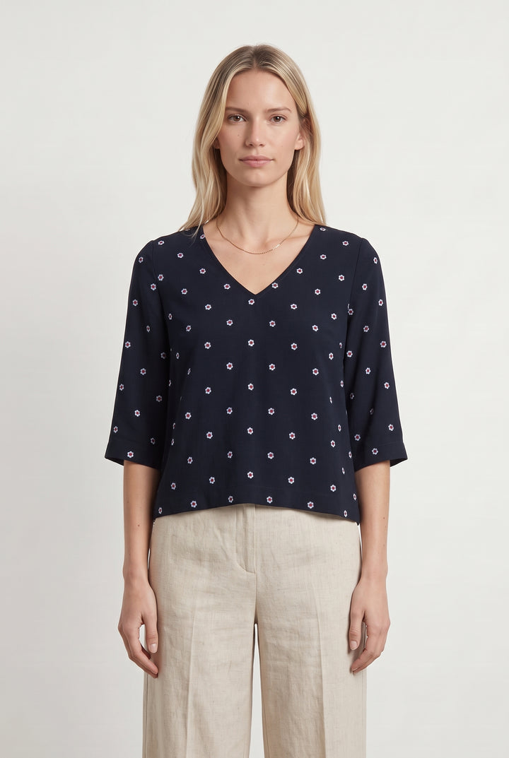 Blouse Bleue et Blanche - Taille S/36 de la marque Claudie Pierlot | PARAD119942 - Vendu par Paradigme - Image 1
