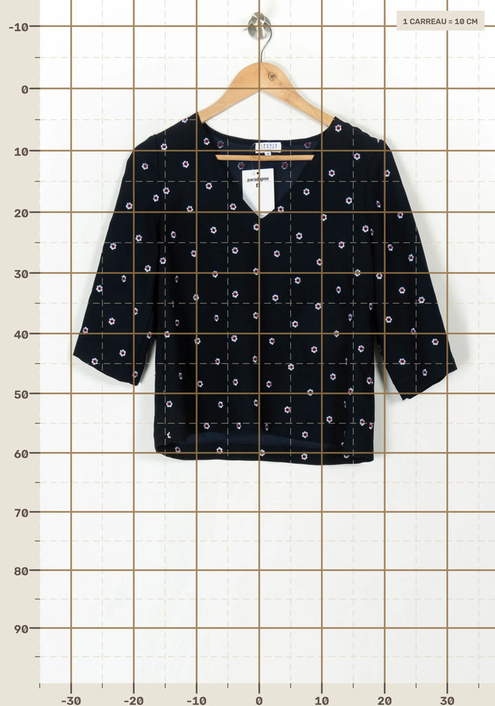 Blouse Bleue et Blanche - Taille S/36 de la marque Claudie Pierlot | PARAD119942 - Vendu par Paradigme - Image 4