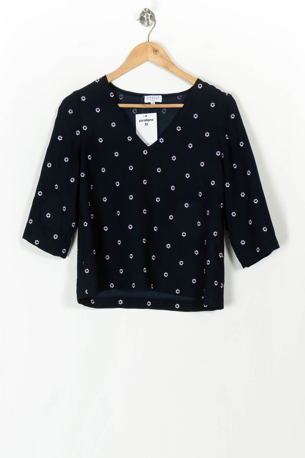 Blouse Bleue et Blanche - Taille S/36 de la marque Claudie Pierlot | PARAD119942 - Vendu par Paradigme - Image 2