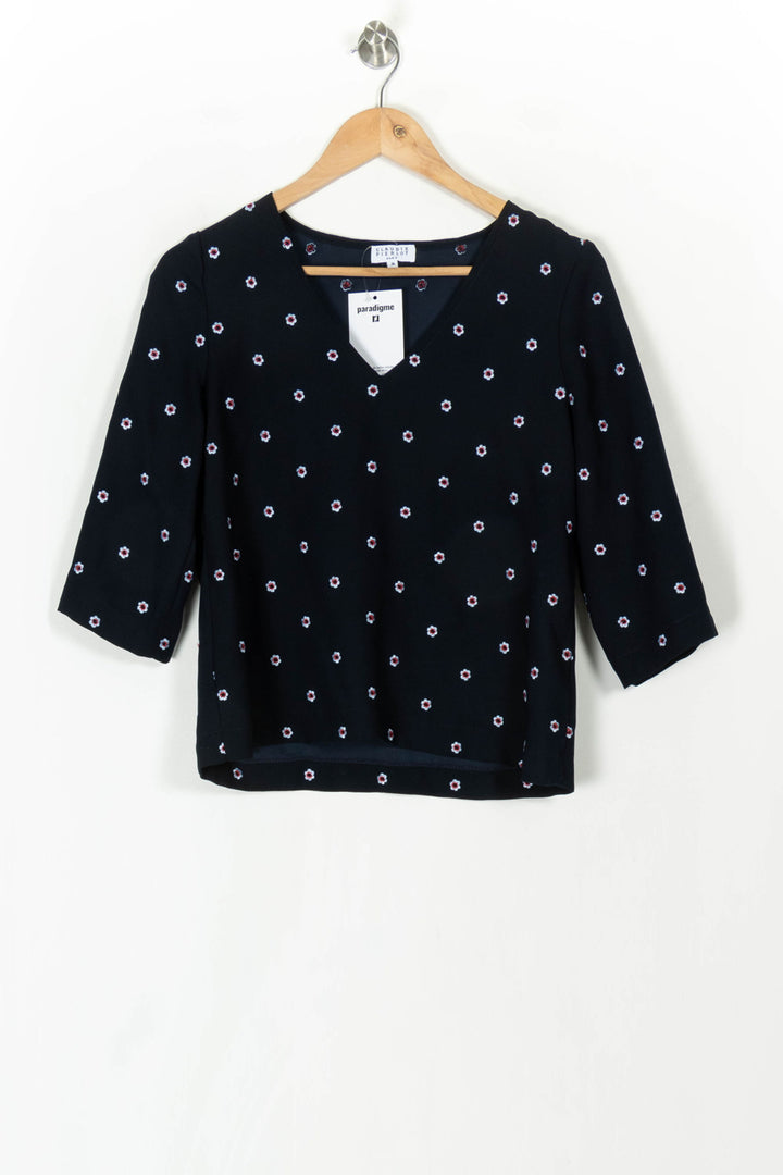 Blouse Bleue et Blanche - Taille S/36 de la marque Claudie Pierlot | PARAD119942 - Vendu par Paradigme - Image 2
