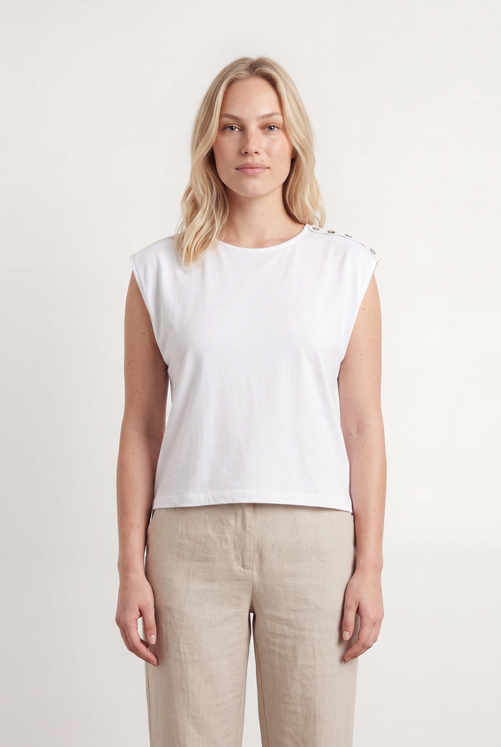 Débardeur Blanc - Taille L/40 de la marque La Fée Maraboutée | PARAD119945 - Vendu par Paradigme - Image 1