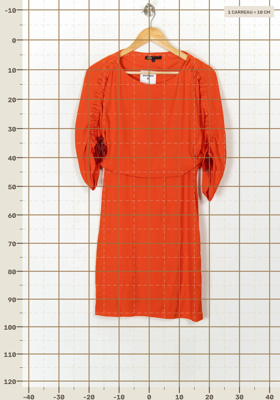 Robe Courte Orange - Taille M/38 de la marque Maje | PARAD119958 - Vendu par Paradigme - Image 4