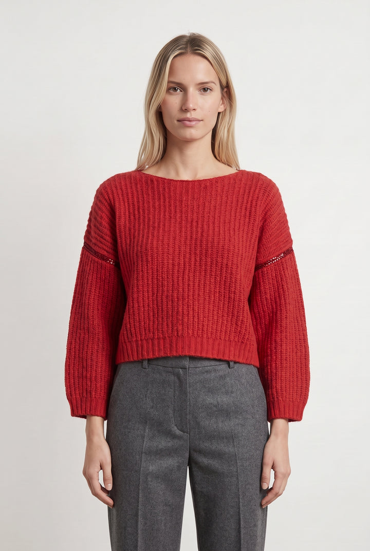 Pull Rouge - Taille XS/34 de la marque IKKS | PARAD119962 - Vendu par Paradigme - Image 1