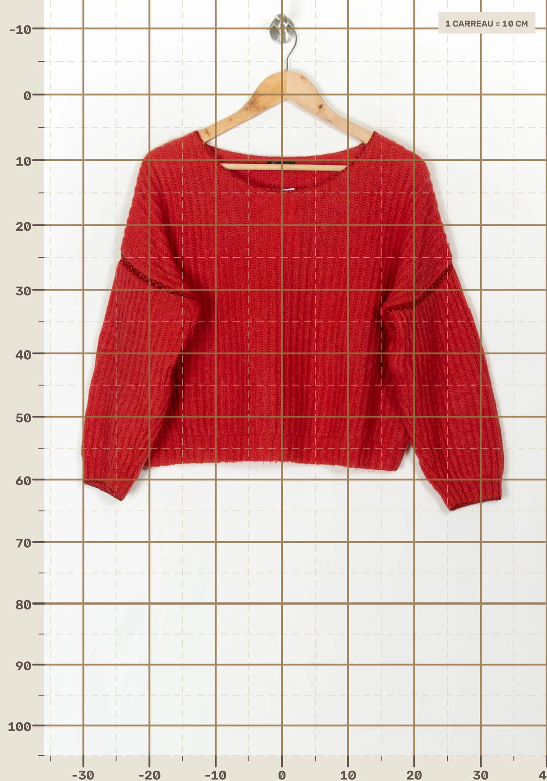 Pull Rouge - Taille XS/34 de la marque IKKS | PARAD119962 - Vendu par Paradigme - Image 4