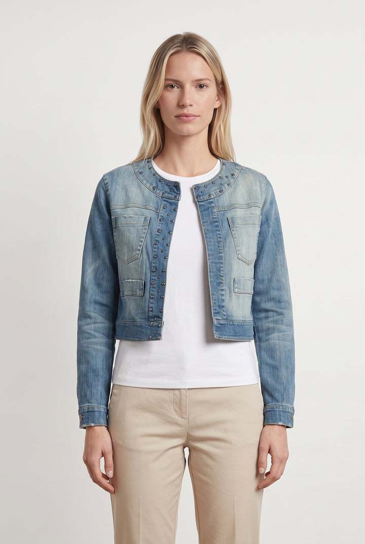 Veste en Jean Bleue - Taille M/38 de la marque La Fée Maraboutée | PARAD119964 - Vendu par Paradigme - Image 1