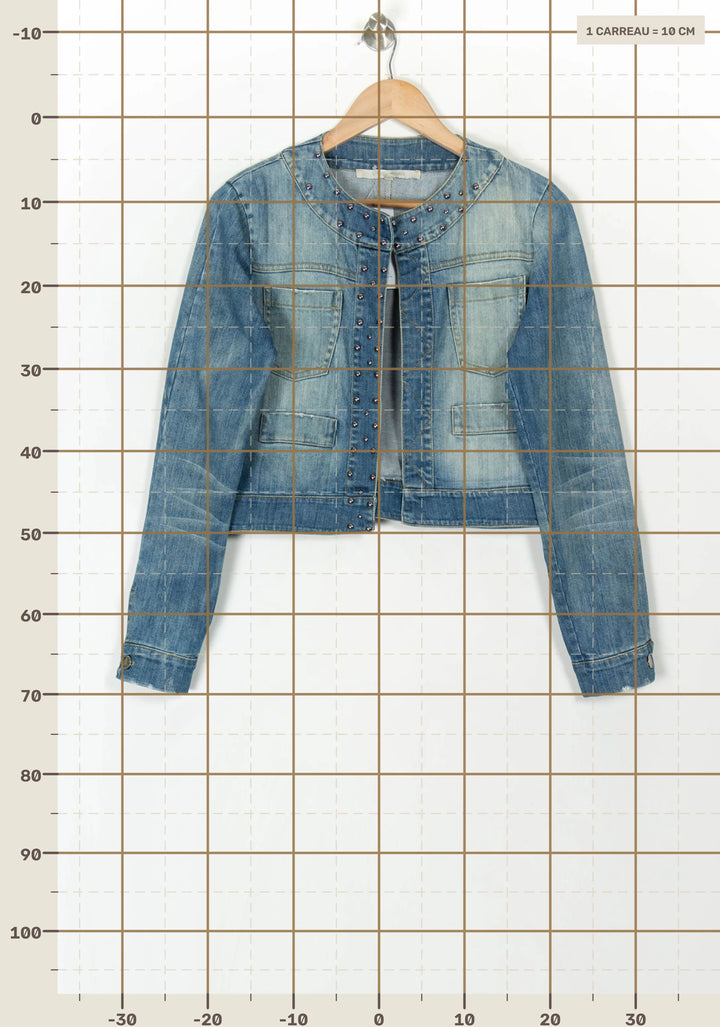 Veste en Jean Bleue - Taille M/38 de la marque La Fée Maraboutée | PARAD119964 - Vendu par Paradigme - Image 4