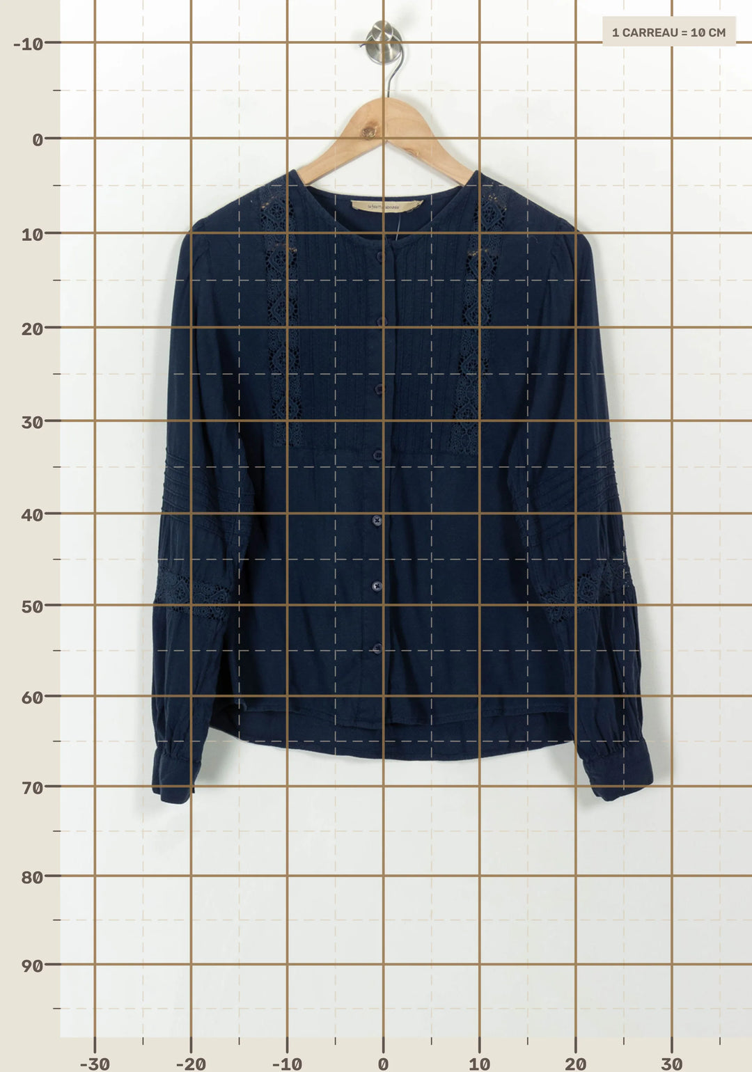 Blouse Bleue - Taille M/38 de la marque La Fée Maraboutée | PARAD119969 - Vendu par Paradigme - Image 4