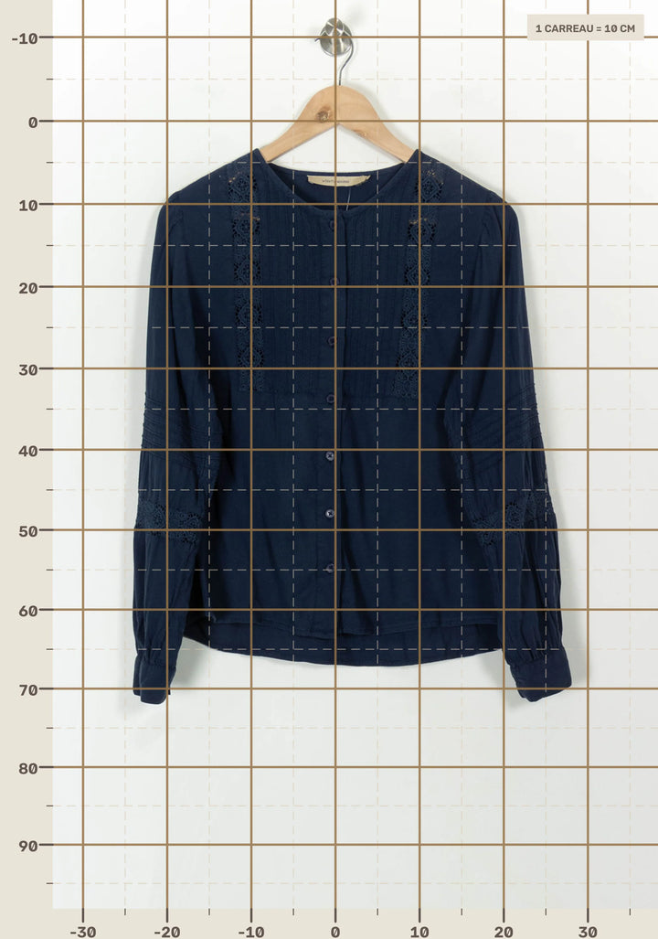 Blouse Bleue - Taille M/38 de la marque La Fée Maraboutée | PARAD119969 - Vendu par Paradigme - Image 4