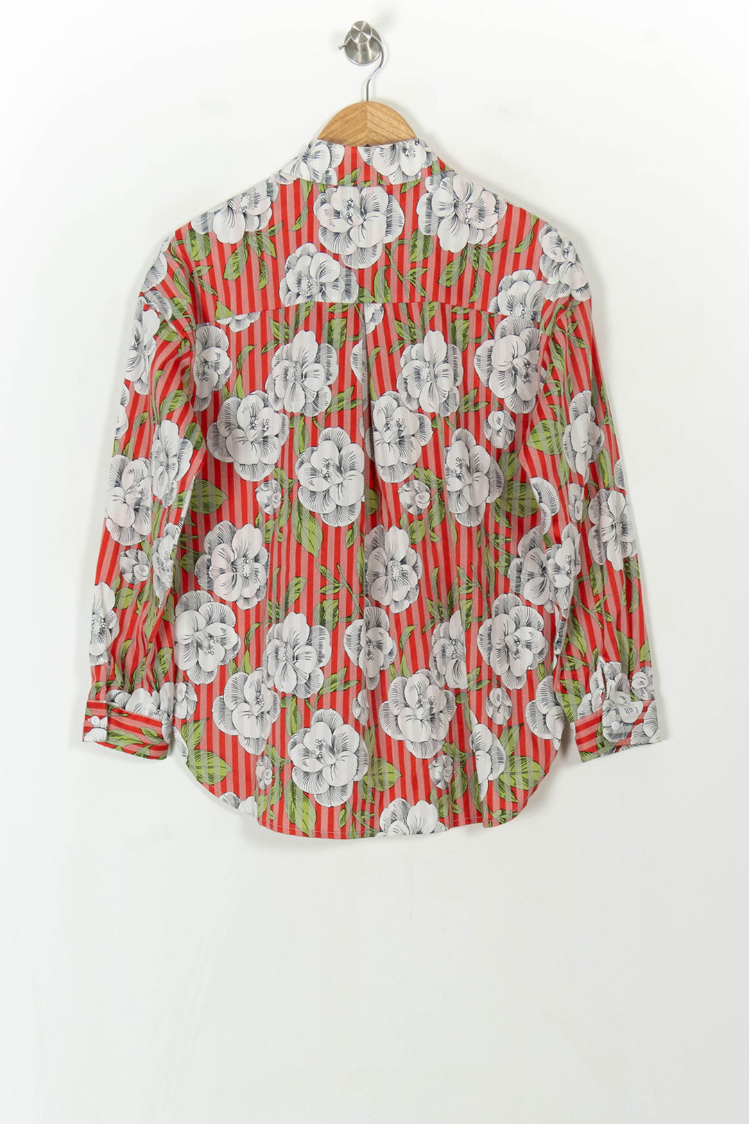 Chemise à Fleurs Rouge et Blanc - Taille M/38 de la marque Sessùn | PARAD119970 - Vendu par Paradigme - Image 5