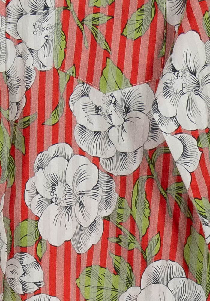 Chemise à Fleurs Rouge et Blanc - Taille M/38 de la marque Sessùn | PARAD119970 - Vendu par Paradigme - Image 3