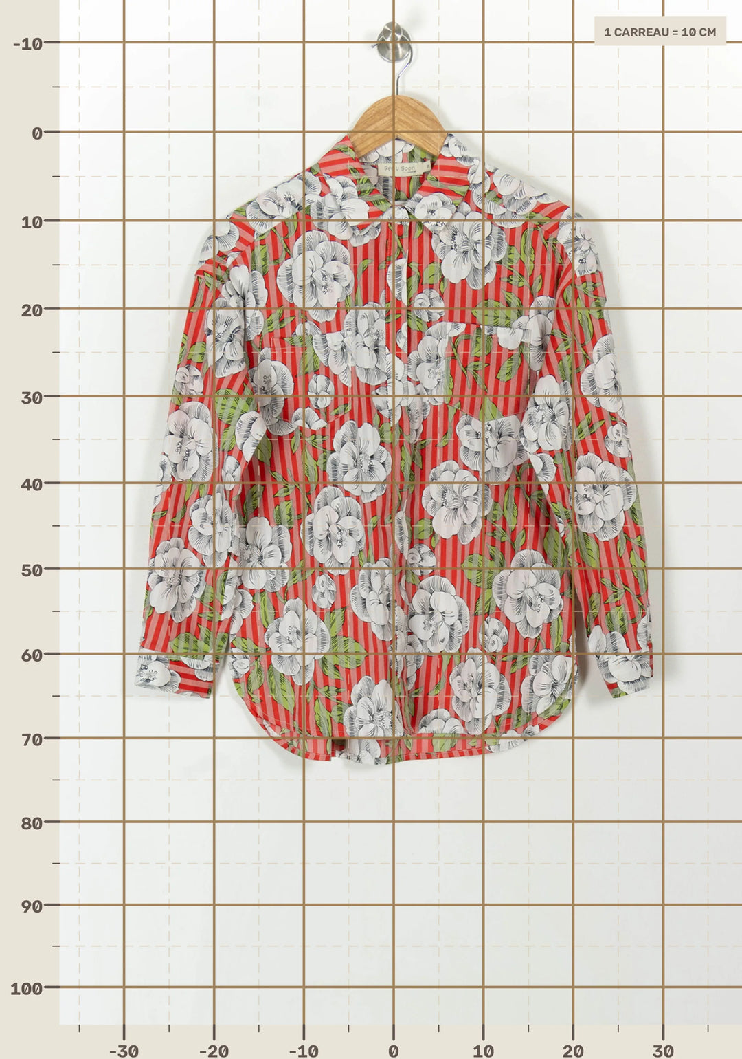 Chemise à Fleurs Rouge et Blanc - Taille M/38 de la marque Sessùn | PARAD119970 - Vendu par Paradigme - Image 4