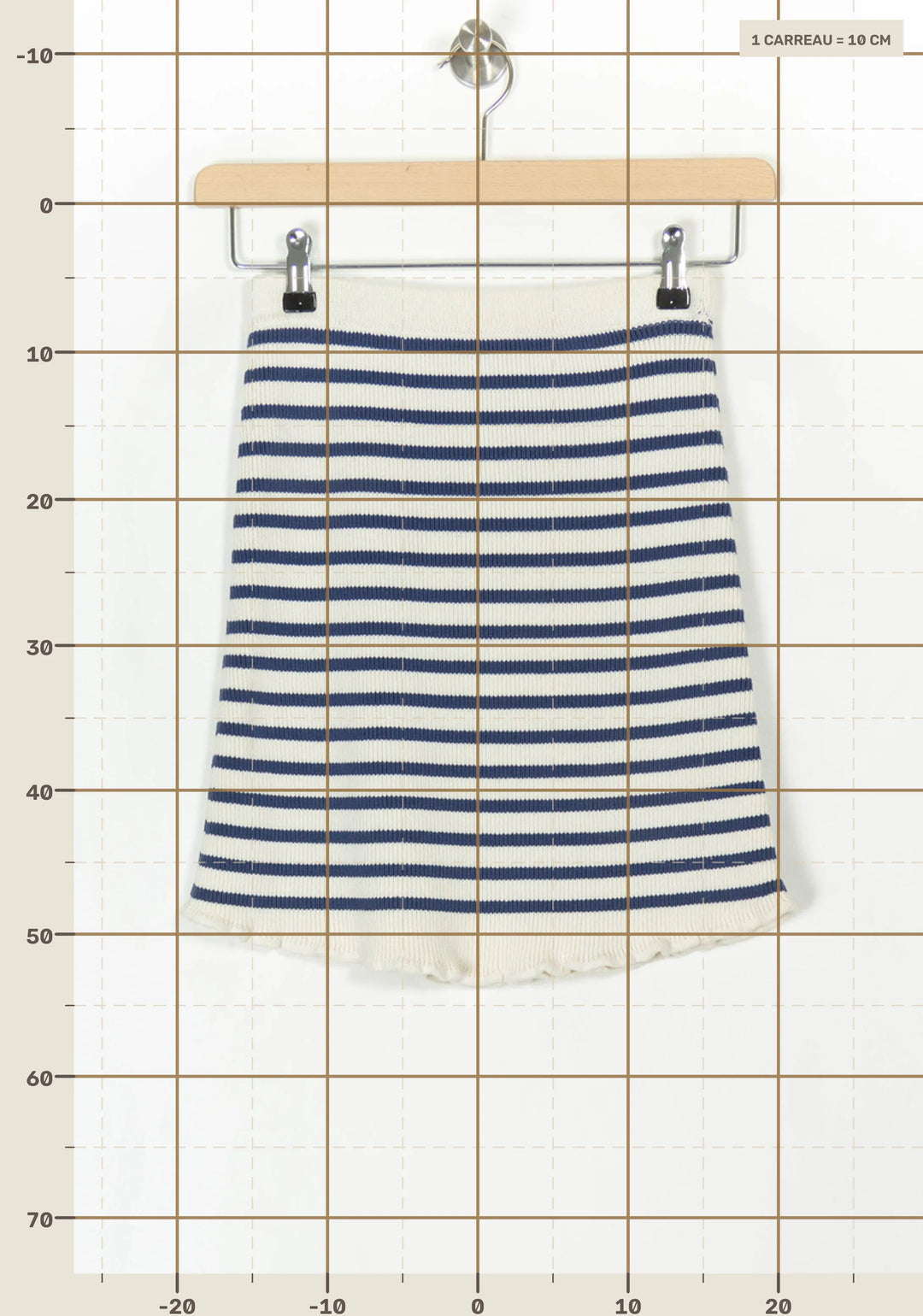 Jupe Rayée Blanche et Bleue - Taille S/36 de la marque SAAJ | PARAD119974 - Vendu par Paradigme - Image 4