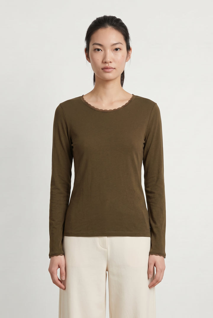 Tee-shirt Manche Longue Vert - Taille XS/34 de la marque Des petits hauts | PARAD119984 - Vendu par Paradigme - Image 1