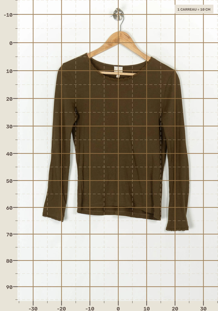 Tee-shirt Manche Longue Vert - Taille XS/34 de la marque Des petits hauts | PARAD119984 - Vendu par Paradigme - Image 4