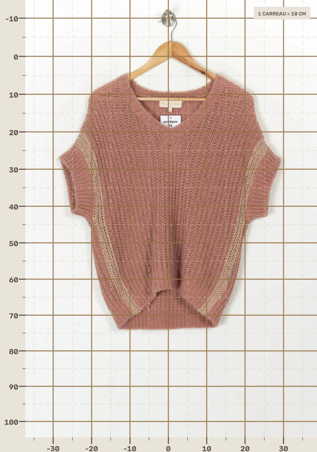 Pull Sans Manches Rose et Beige - Taille M/38 de la marque Stella Forest | PARAD120005 - Vendu par Paradigme - Image 4